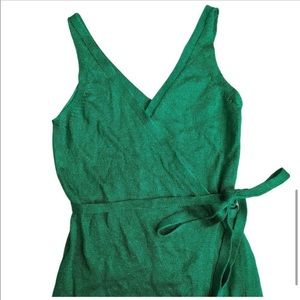 New Lovers and Friends Green Wrap Up Sweater Dress S